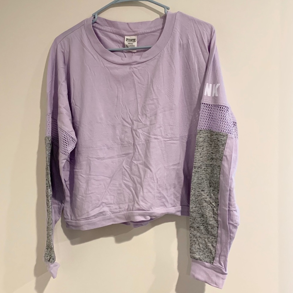 🐕 PINK Long-Sleeve Crop Top